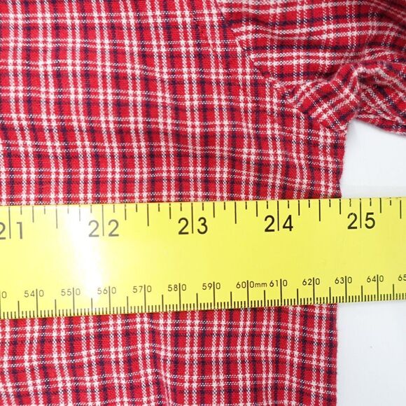 Eddie Bauer Shirt Mens Large Red Check Cotton Short Sleeve Classic Button-Down - Picture 2 of 6